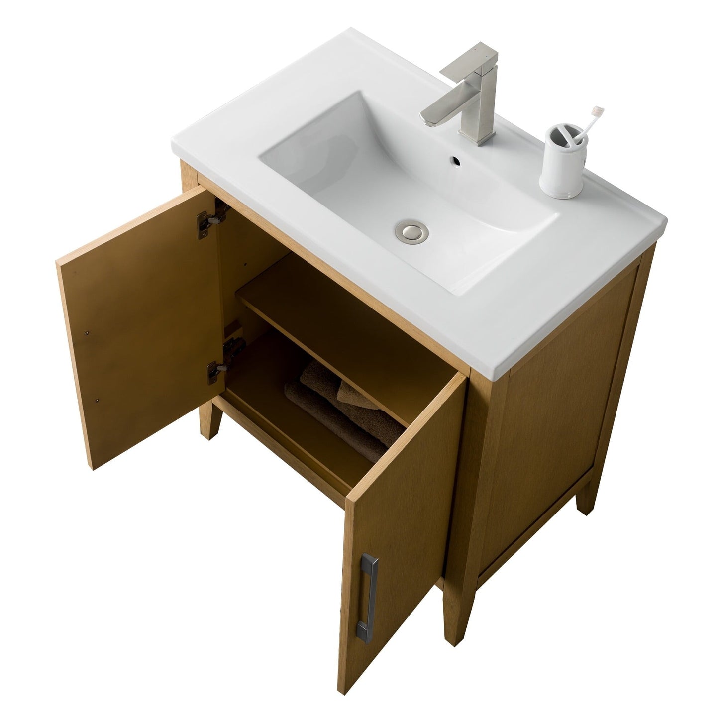 Meuble-lavabo simple vasque Vanity Art 20, 24 ou 30 pouces avec plan de travail en céramique