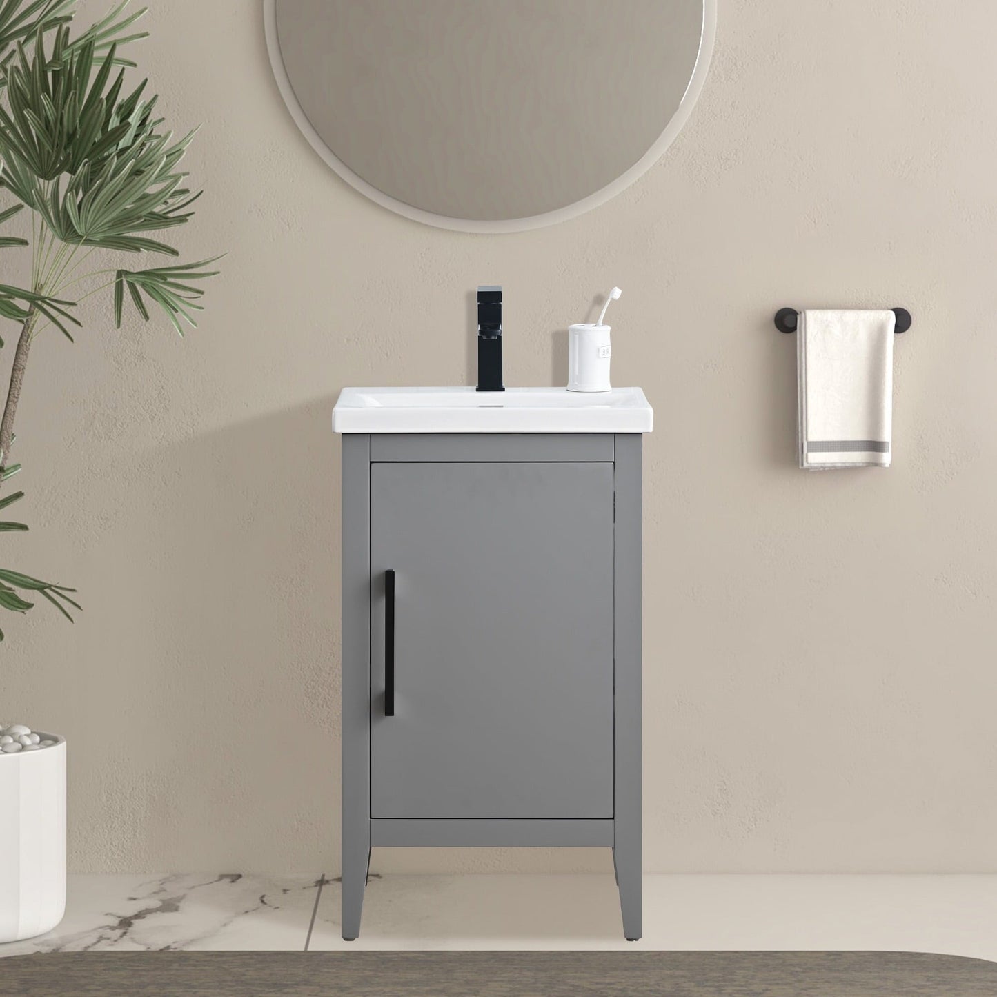 Meuble-lavabo simple vasque Vanity Art 20, 24 ou 30 pouces avec plan de travail en céramique