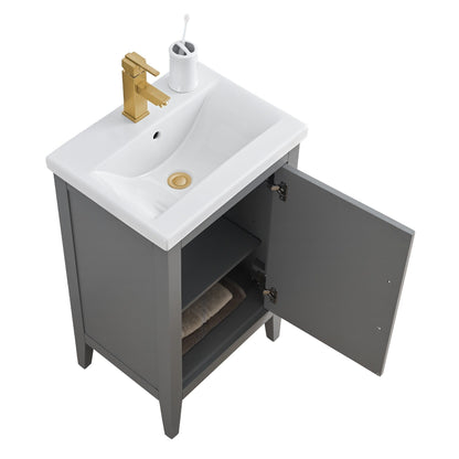Meuble-lavabo simple vasque Vanity Art 20, 24 ou 30 pouces avec plan de travail en céramique