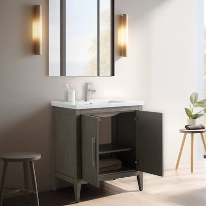 Meuble-lavabo simple vasque Vanity Art 20, 24 ou 30 pouces avec plan de travail en céramique