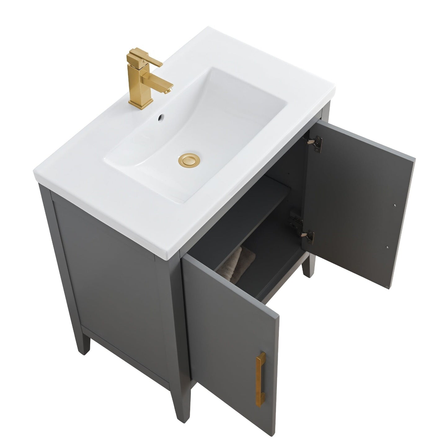 Meuble-lavabo simple vasque Vanity Art 20, 24 ou 30 pouces avec plan de travail en céramique