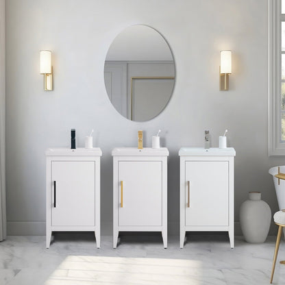 Meuble-lavabo simple vasque Vanity Art 20, 24 ou 30 pouces avec plan de travail en céramique