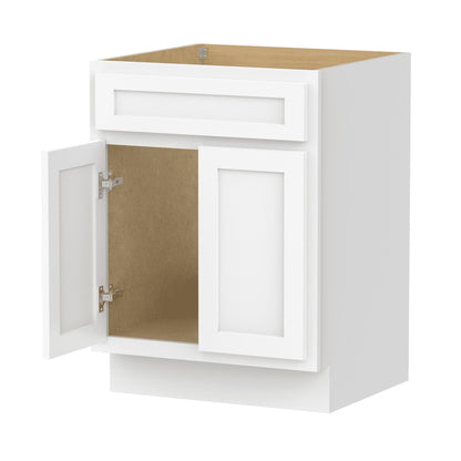 Meuble-lavabo simple vasque en bois massif Vanity Art de 61 cm (24 pouces)