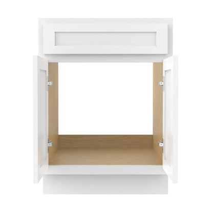 Meuble-lavabo simple vasque en bois massif Vanity Art de 61 cm (24 pouces)