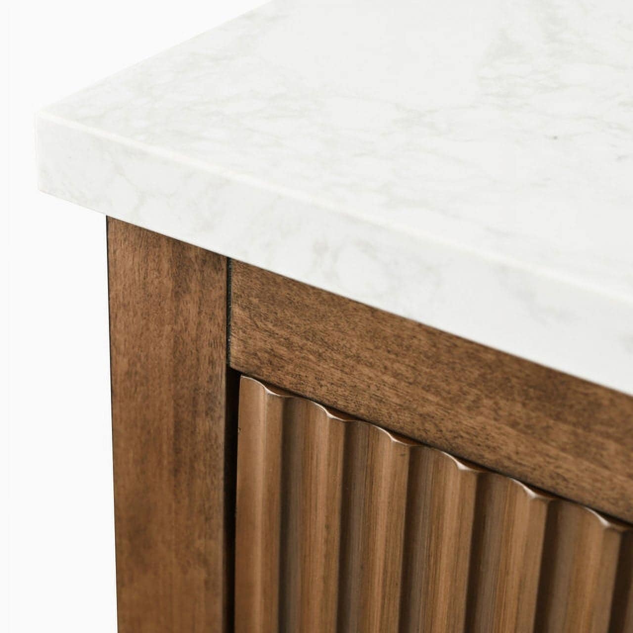 Meuble-lavabo double vasque Vanity Art 72 avec plan de travail en marbre reconstitué