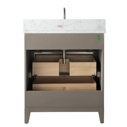 Meuble-lavabo Vanity Art avec vasque en céramique et plan de travail en marbre reconstitué