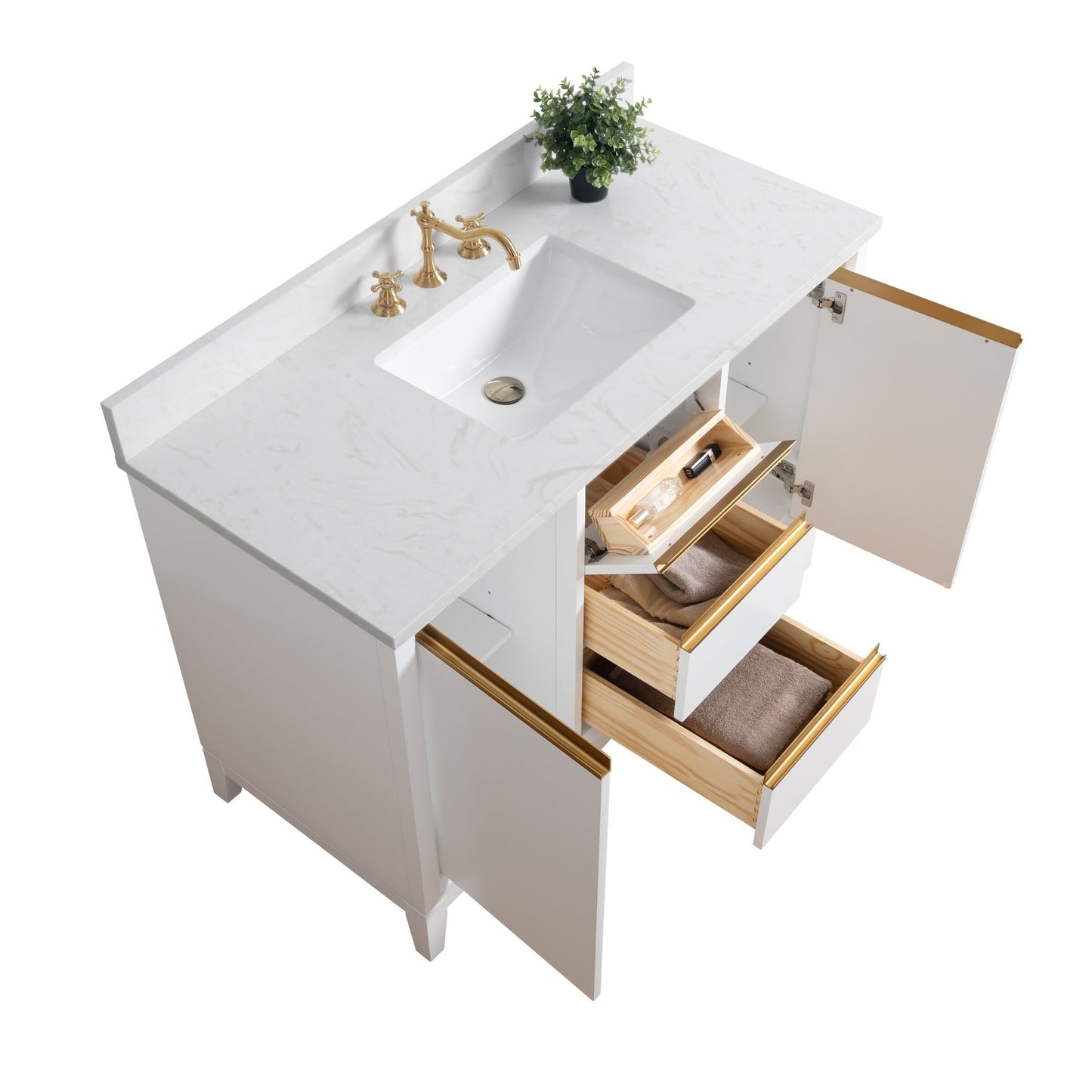 Meuble-lavabo Vanity Art avec vasque en céramique et plan de travail en marbre reconstitué