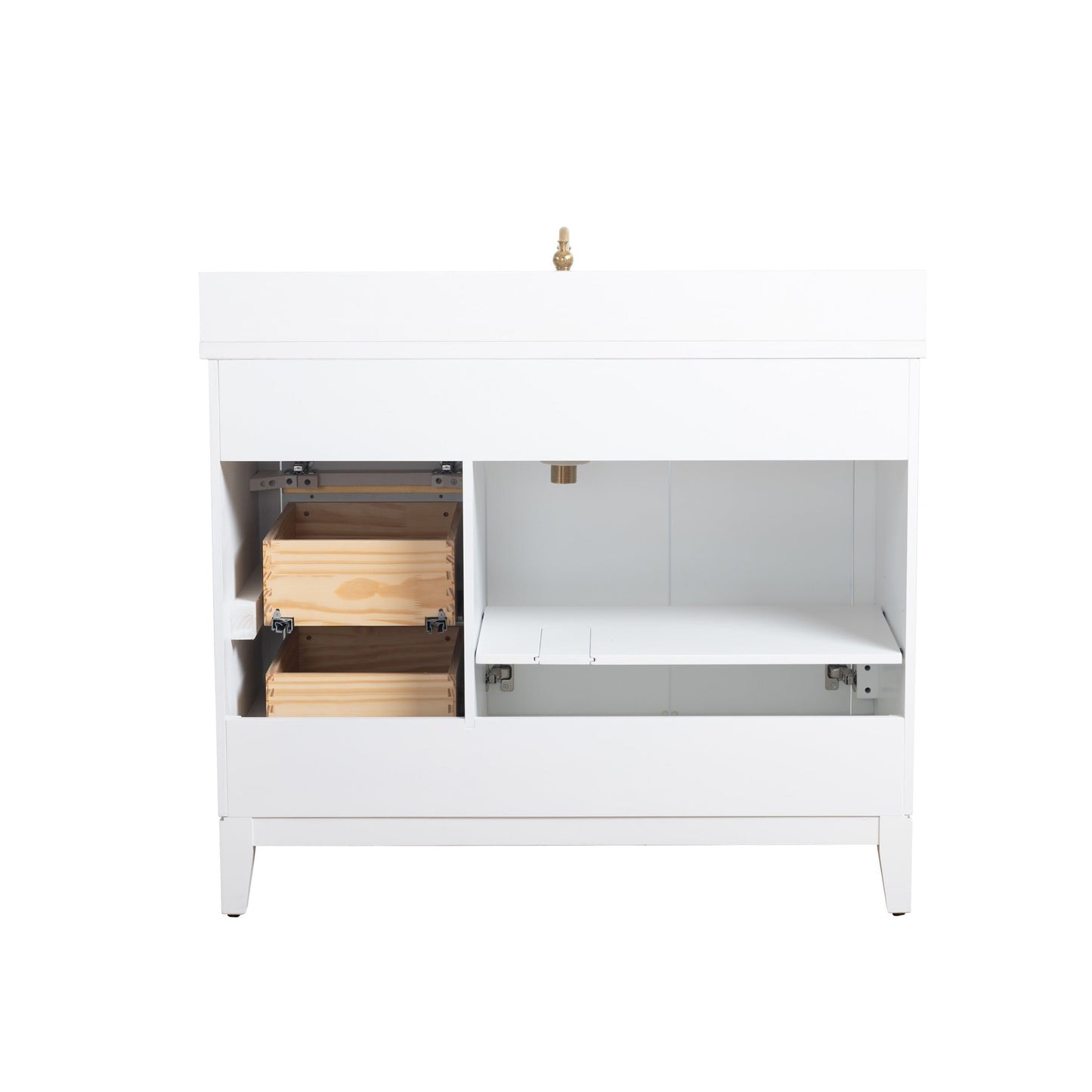 Meuble-lavabo Vanity Art avec vasque en céramique et plan de travail en marbre reconstitué