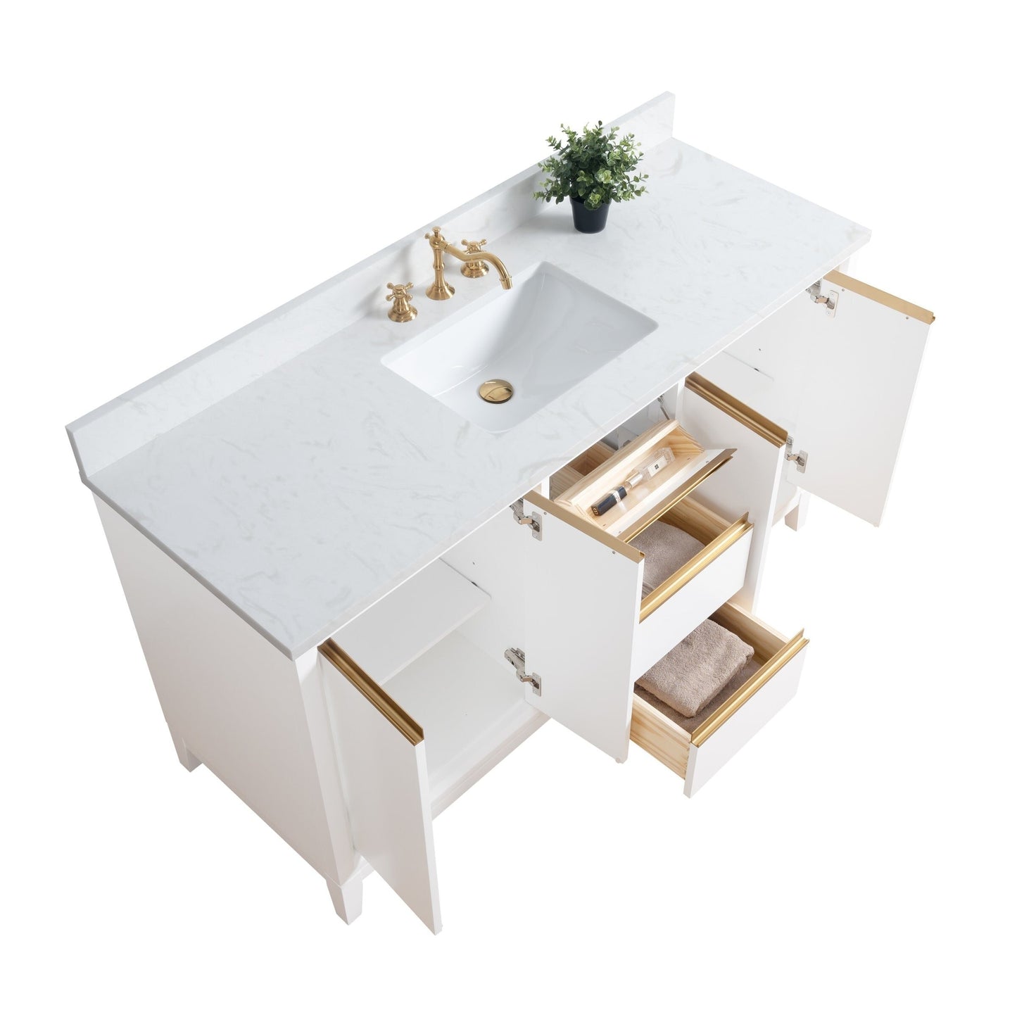 Meuble-lavabo Vanity Art avec vasque en céramique et plan de travail en marbre reconstitué