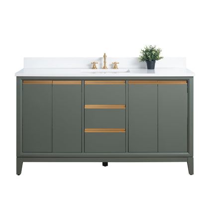 Meuble-lavabo Vanity Art avec vasque en céramique et plan de travail en marbre reconstitué