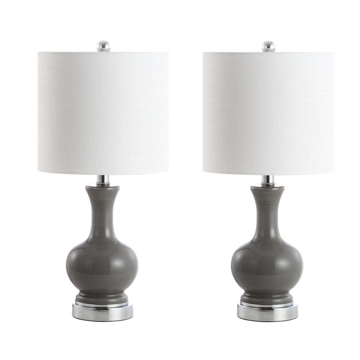 Lampe de table LED Vermont 22 en verre et métal, blanche (lot de 2) par JONATHAN Y