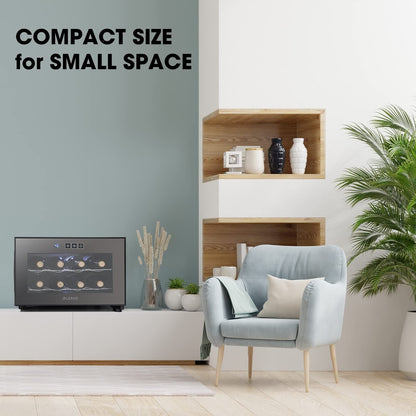 Refroidisseur de boissons polyvalent pour 8 bouteilles (8 à 19 °C) : Design élégant et fonctionnement ultra-silencieux pour une utilisation à domicile