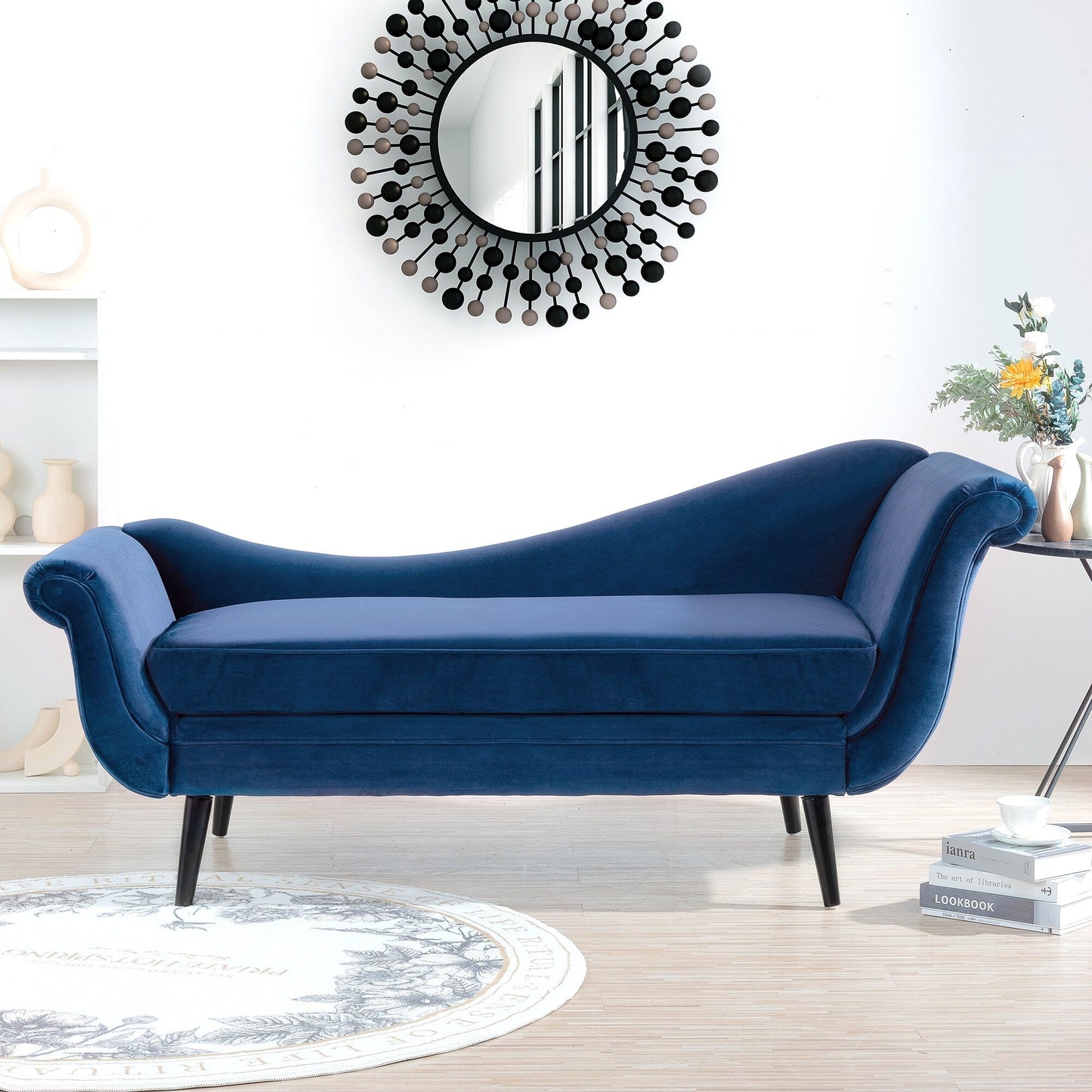 Chaise longue vintage à accoudoirs en volutes de Christopher Knight Home