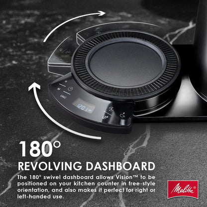 Cafetière à filtre Vision Luxe 12 tasses avec tableau de bord pivotant