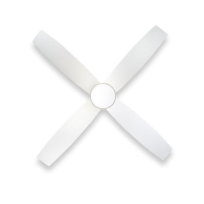 Ventilateur de plafond encastré WINGBO 44/52 pouces à courant continu avec éclairage et télécommande, 4 pales réversibles