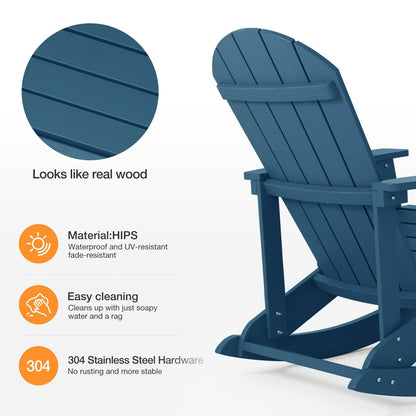 Fauteuil à bascule d'extérieur WINSOON tout temps, lot de 2
