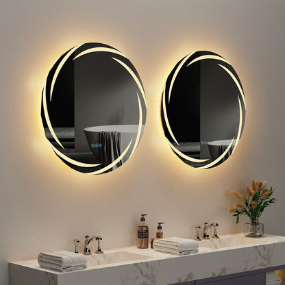 Miroir de salle de bain étanche avec éclairage LED tactile, antibuée et à intensité variable