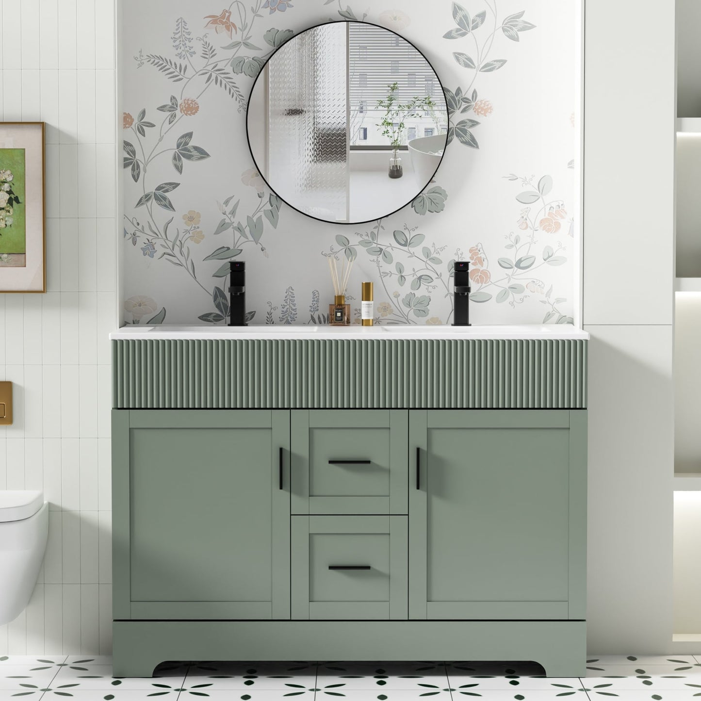 Ensemble meuble-lavabo Wavy Line 30/36/48 avec lavabo et robinet