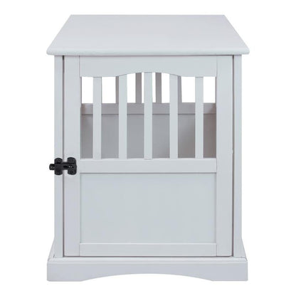 Table d'appoint en bois blanc avec cage pour animaux et porte verrouillable
