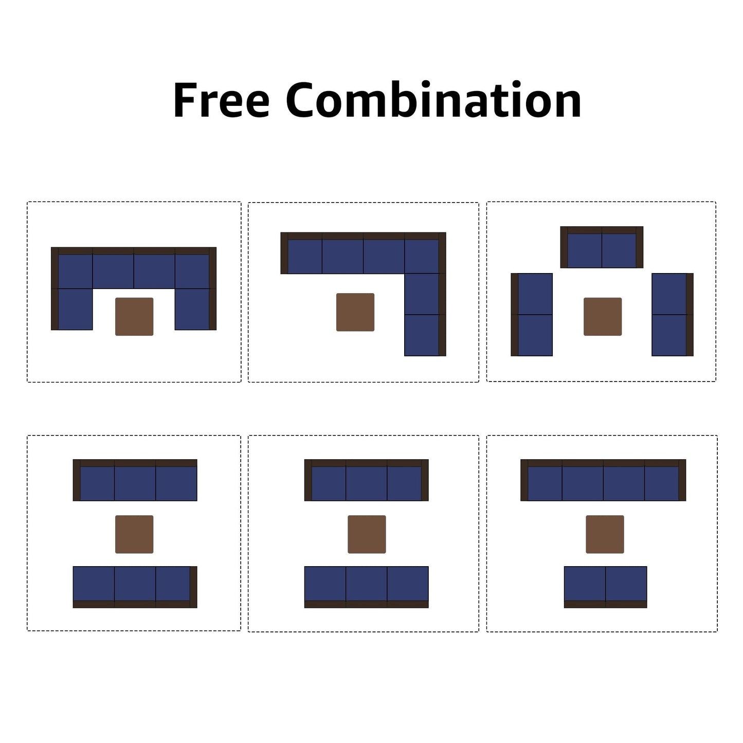Ensemble de canapés d'angle d'extérieur 7 pièces en osier et acier avec coussins