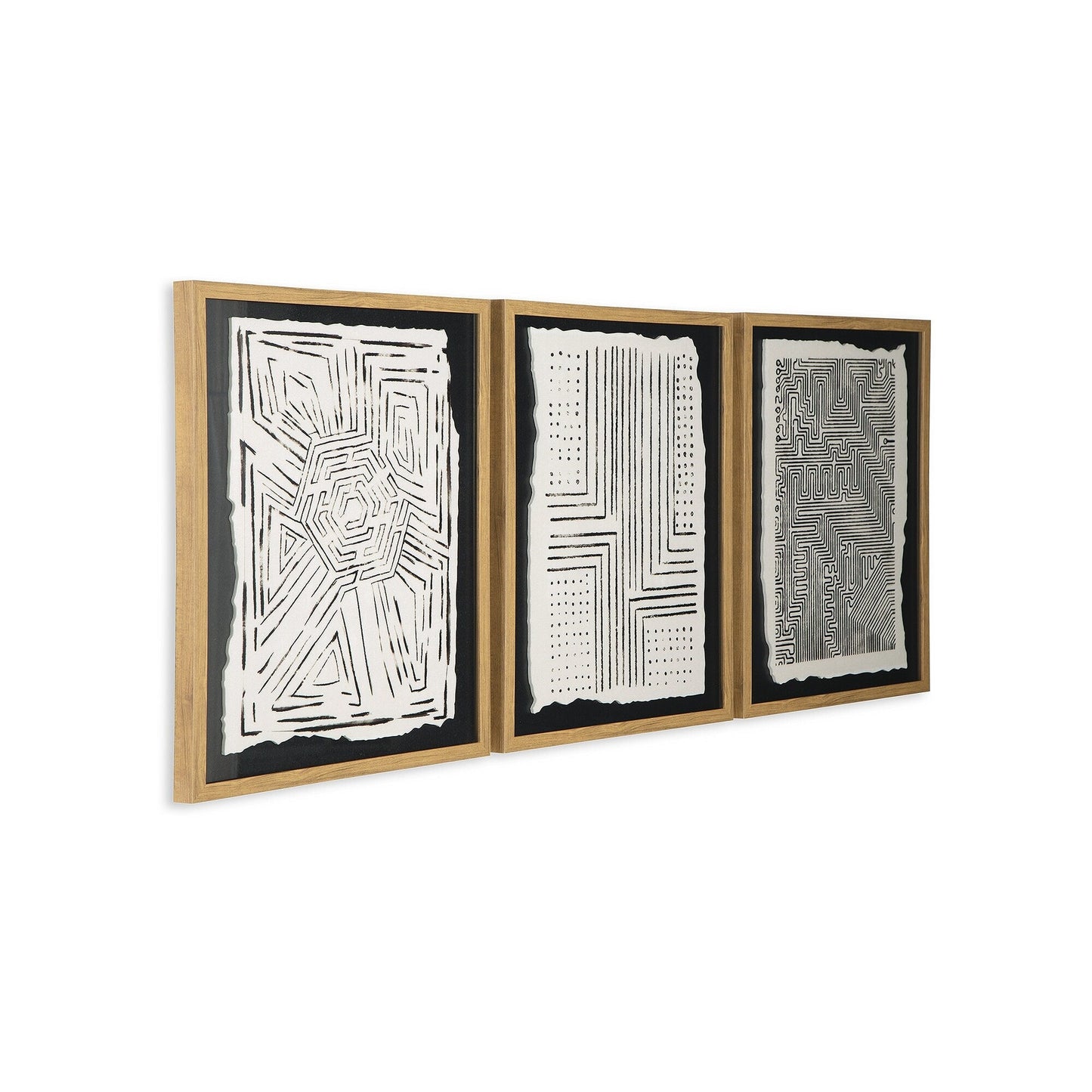 Ensemble de 3 tableaux muraux Wonderstow noir et beige