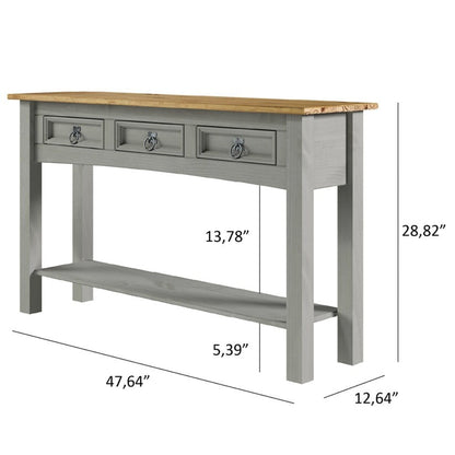 Console d'entrée en bois à 3 tiroirs Corona | Furniture Dash - Non disponible