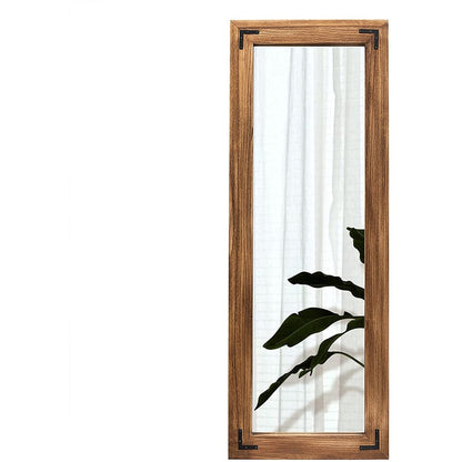 Miroir sur pied rustique encadré en bois, style ferme - 65 x 24