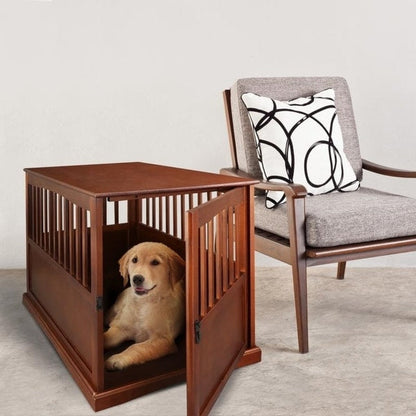 Table d'appoint en bois avec cage pour animaux et porte verrouillable