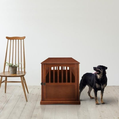 Table d'appoint en bois avec cage pour animaux et porte verrouillable