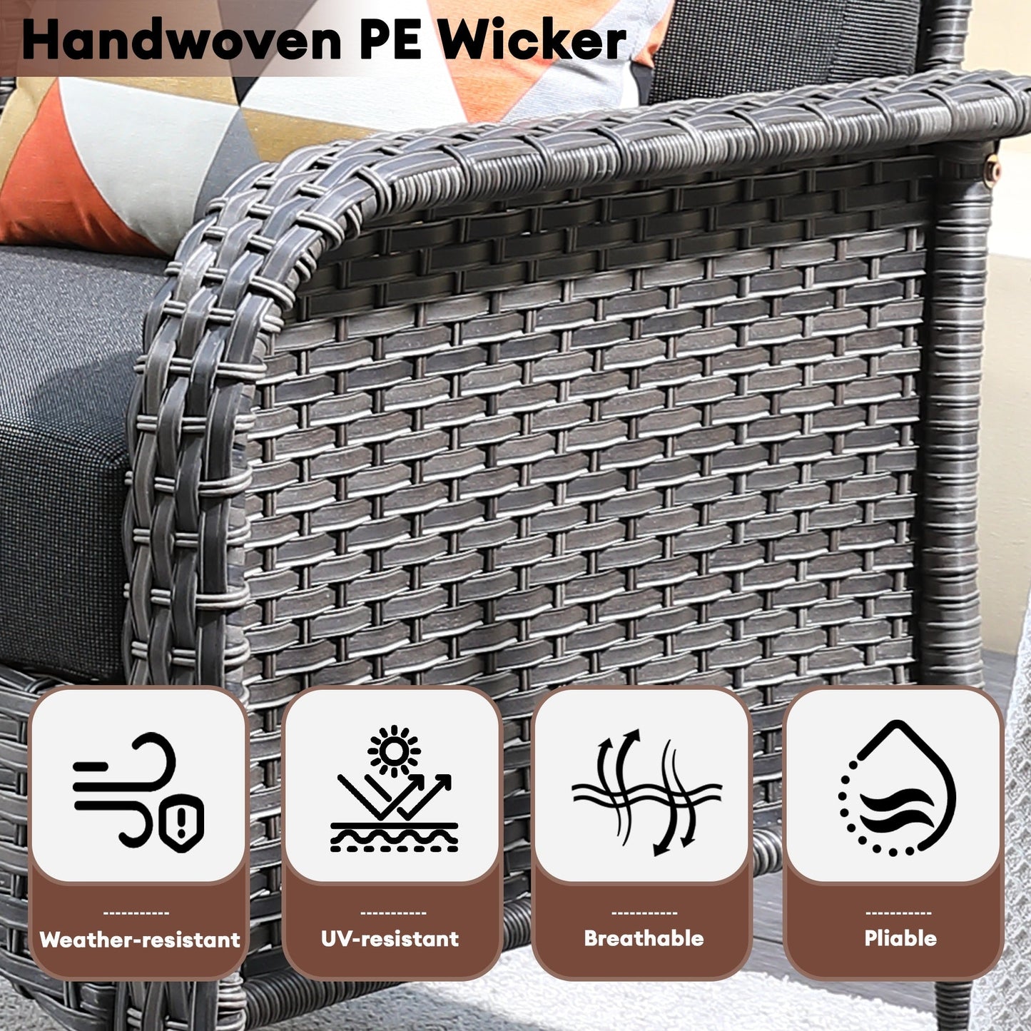 Ensemble de conversation de patio extérieur XIZZI 4 pièces avec table