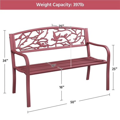 Banc de jardin Yaheetech en métal pour terrasse ou véranda - Non disponible