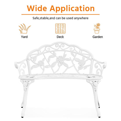 Banc d'extérieur en métal Yaheetech pour terrasse, parc ou jardin - Non applicable