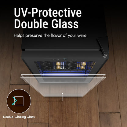 Réfrigérateur à vin/boissons 43 cm (17 pouces), 20 bouteilles, pose libre, contrôle numérique de la température