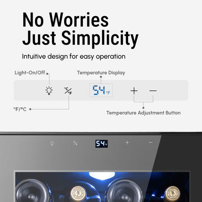 Réfrigérateur à vin/boissons 17 pouces, 28 bouteilles, refroidisseur à vin en acier inoxydable pour usage domestique et commercial