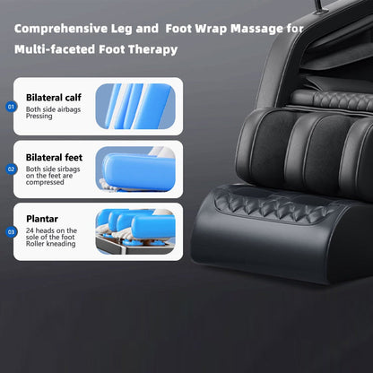 Fauteuil inclinable massant zéro gravité avec massage complet du corps, chauffage et audio Bluetooth intégré