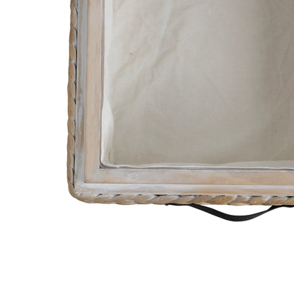 Bac de rangement sous lit en jacinthe/bois avec roulettes et poignées happimess