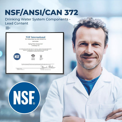 Filtre à eau à sédiments iSpring WSP100ARJ certifié NSF, format jumbo, réutilisable avec module de rinçage à écran tactile, 100 microns